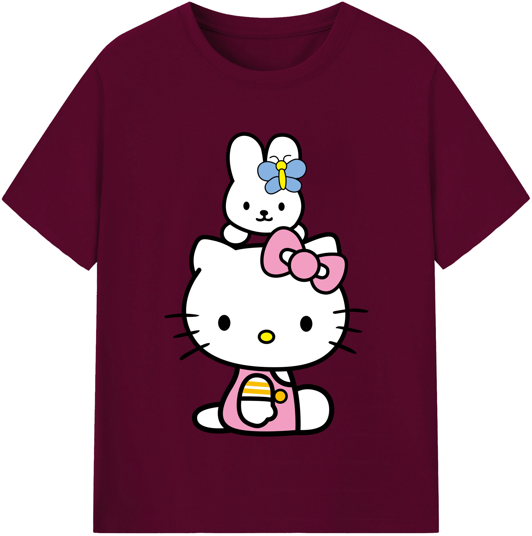 （画像用） Hello Kitty ハローキティ レディースカジュアルプリントTシャツ（綿100％）